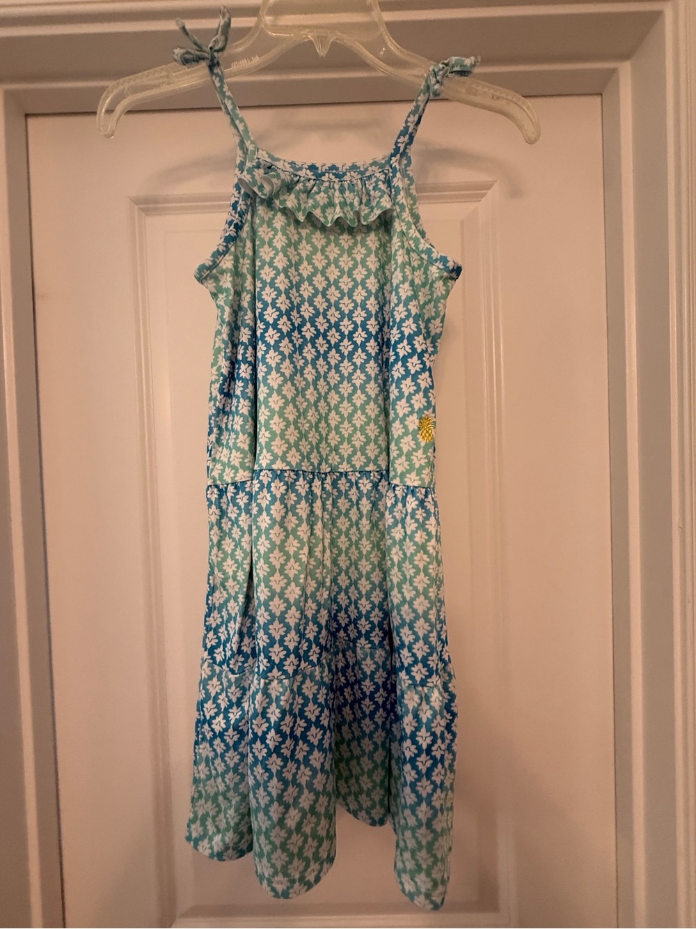 Tommy Bahama Girls Blue & Mint Green Floral Print Sundress